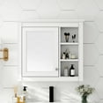 thumbnail image 1 of DEALTOPS Stylish Wall Mounted Bathroom Mirror Cabinet with Cabinet and Open Shelves, White, 1 of 8