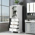 thumbnail image 1 of DEALTOPS Tall Storage Cabinet with Adjustable Shelves and 4 Drawers, White, 1 of 8