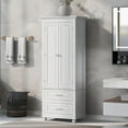 thumbnail image 1 of DEALTOPS Tall Storage Cabinet with Spacious Storage and Adjustable Shelf for Bathroom, Living Room, White, 1 of 7