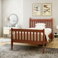 thumbnail image 1 of DEALTOPS Twin Wood Bed with Headboard and Footboard Wood Slat Support for Kids, Teens, Walnut, 1 of 8