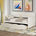 thumbnail image 1 of DEALTOPS Wood Daybed with Three Drawers ,Twin Size Daybed,No Box Spring Needed -&nbsp;White, 1 of 8