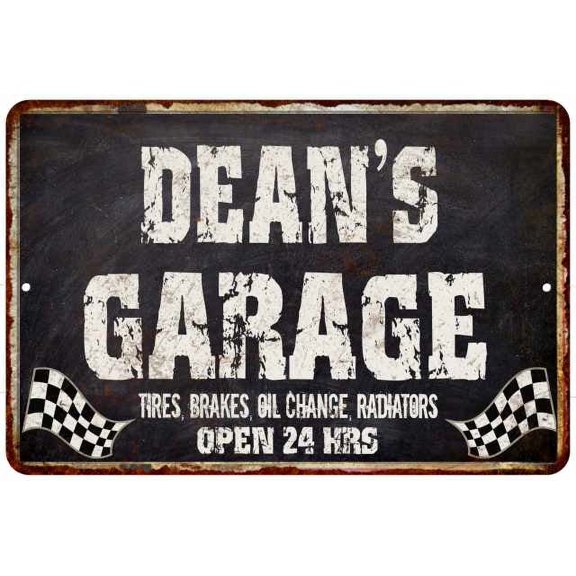 DEAN'S Garage Black Grunge Gift Sign 12x18 Decor Gift 112180005051