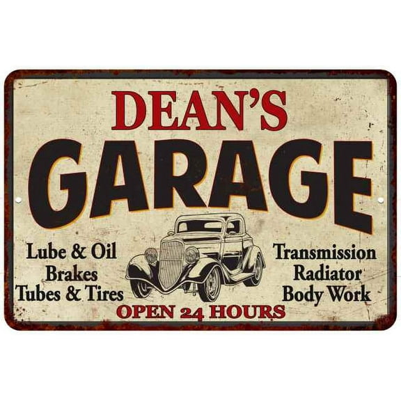 DEAN'S Garage Man Cave Metal Sign Decor 8x12 208120014176