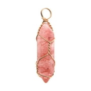 DEAPEX Natural Quartz Crystal Pendant Wire Wrapped QuartzHealingChakra