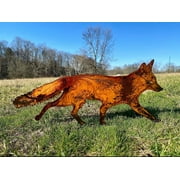 DEAPEX Sneaky Rustic Metal Foxs Garden Decoration With Stakes