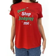 CATCUS AND PEARL Dear Santa Short Sleeve Graphic Tee, Women's