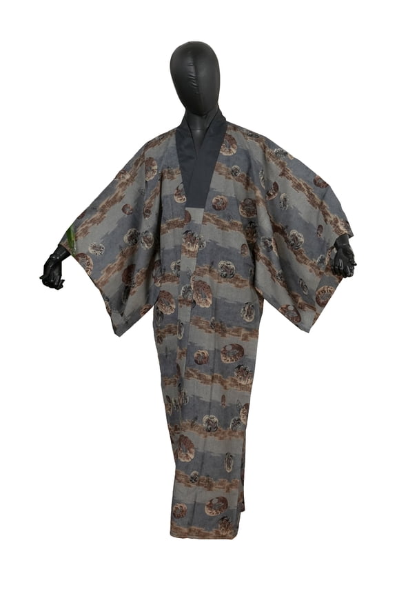 Authentic Men's Kimono Juban Traditional Japanese Undergown Robe Made in Japan MJU-0128