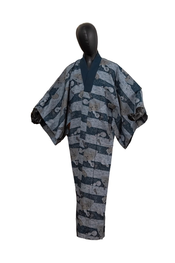 Authentic Men's Kimono Juban Traditional Japanese Undergown Robe Made in Japan Original MJU-0195