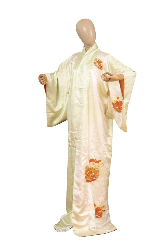 Authentic Traditional Japanese Kimono for Women Dress Robe Made in Japan Genuine Original KM-0569