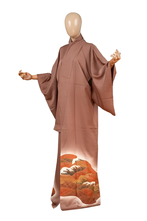 Authentic Traditional Japanese Tomesode Kimono for Women Silk Robe Made in Japan KMT-0089