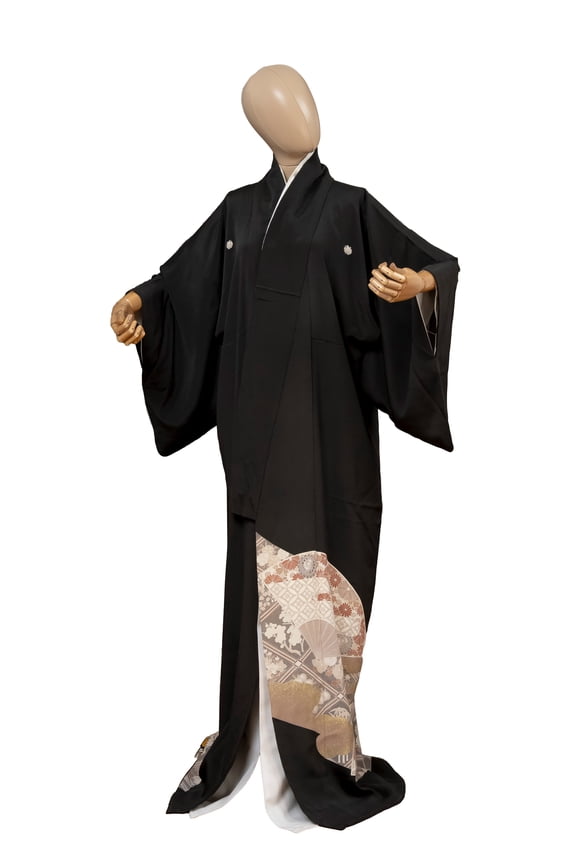 Authentic Traditional Japanese Tomesode Silk Kimono for Women Robe Made in Japan KMT-0231