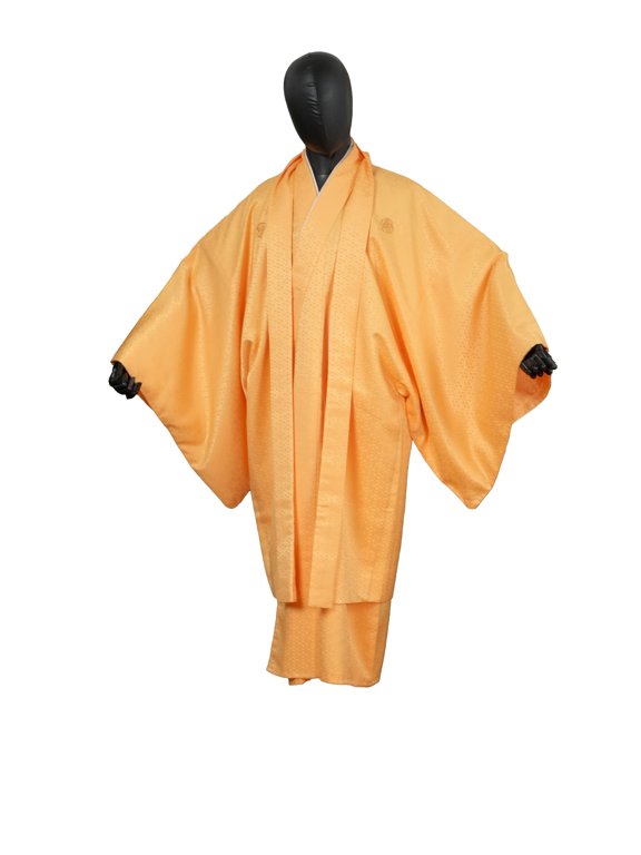 Traditional Authentic Men's Kimono & Haori Set Japanese Samurai Robe/Jacket Ensemble Dress Genuine MKE-0133