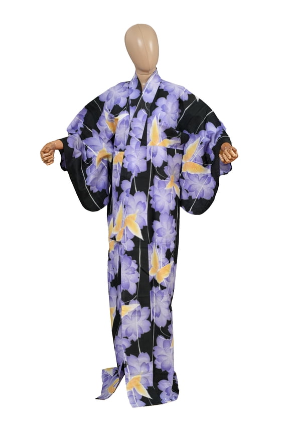 Traditional Japanese Yukata Kimono for Women Summer Matsuri Cotton Robe Dress YKT-0021