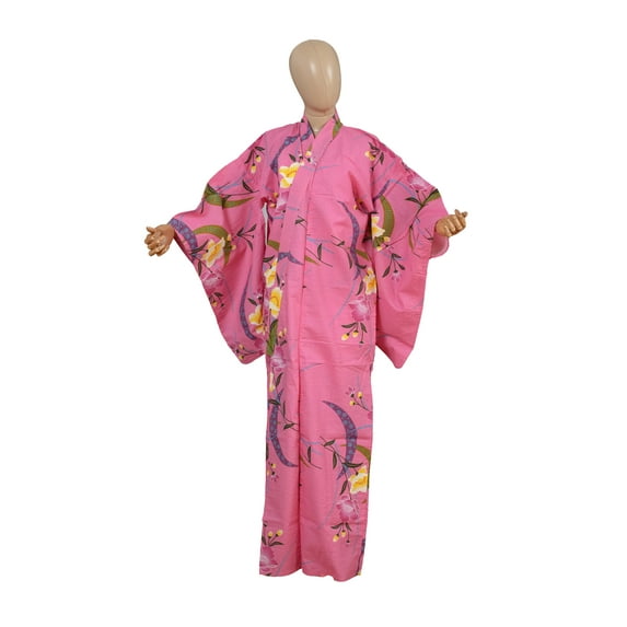 DEAR VANILLA Traditional Japanese Yukata Kimono for Women Summer Matsuri Cotton Robe Dress YKT-0022