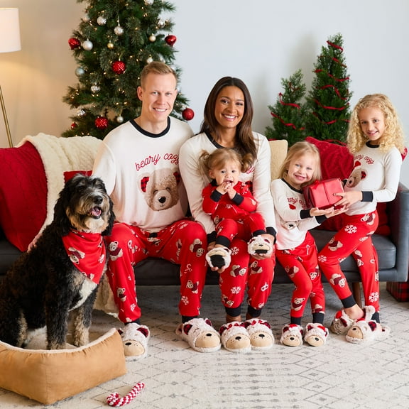 Dearfoams Pet Matching Family Pajamas Holiday Bandana, Sizes XS-2XL