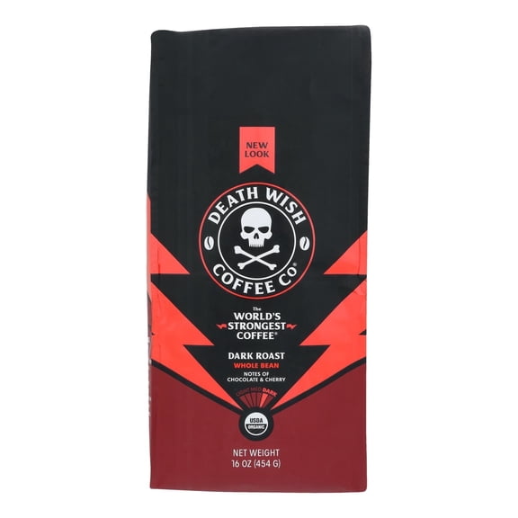 DEATH WISH COFF - Bold Ground Coffee for Maximum Energy - 16 oz, Case of 6