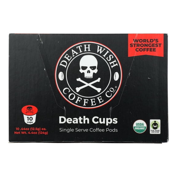 DEATH WISH COFF - Bold Whole Bean Coffee for Ultimate Focus - 4.4 oz, Case of 6
