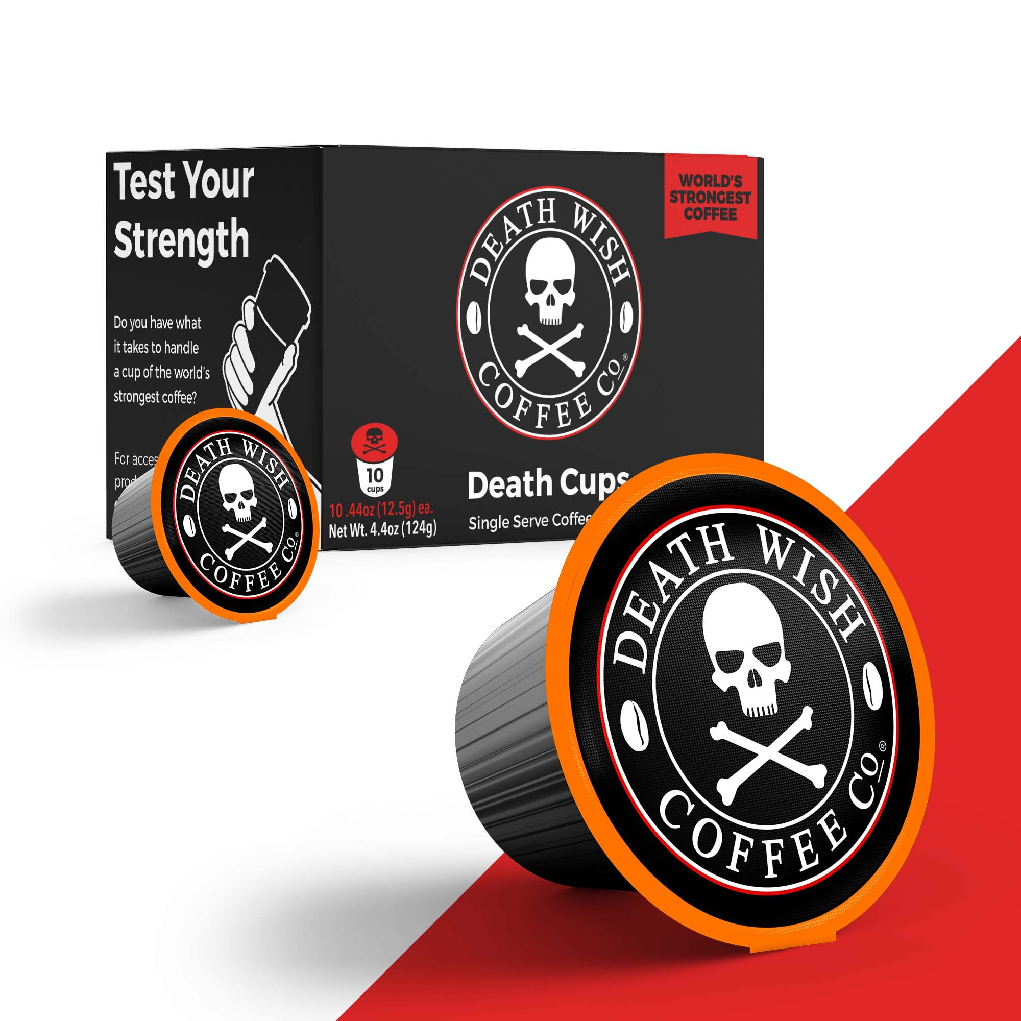 Death Wish Coffee Co Coffee, Medium Roast, Single Serve Pods - 18 pack, 0.44 oz pods