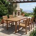 thumbnail image 1 of DEAUL 5-Piece Outdoor Dining Set, All-Weather HIPS Patio Table & 4 Chairs with Umbrella Hole, Outdoor Furniture for Garden Backyard Deck（Teak）, 1 of 10
