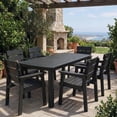 thumbnail image 1 of DEAUL 7-Piece Outdoor Dining Set, All-Weather HIPS Patio Table & 6 Chairs with Umbrella Hole, Outdoor Furniture for Garden Backyard Deck（Black）, 1 of 8