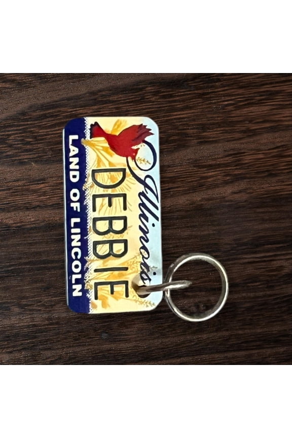 DEBBIE Name Keychain License Plate Illinois Land of Lincoln Great Gift 2 New
