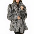 thumbnail image 1 of DEBIMY Women Faux Fur Overcoat Warm Luxury Jacket Winter Coat for Christmas Snow Sport Silver Grey XXL, 1 of 6