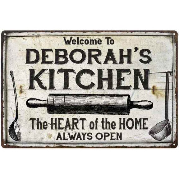 DEBORAH'S Kitchen Farmhouse Sign 8 x 12 High Gloss Metal 208120033028