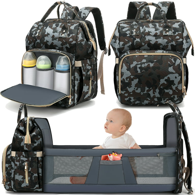 SNDMOR Baby Changing Bag Backpack, Baby Diaper Bag with Changing
