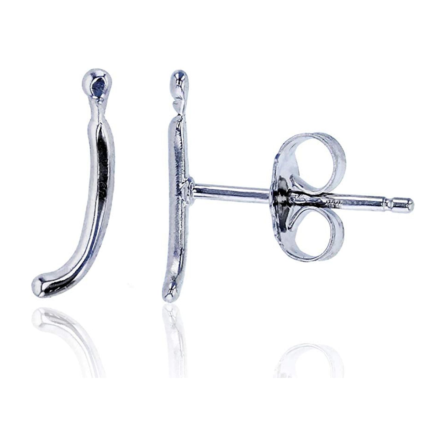 Elli Orecchini A Perno Con Iniziale N, In Argento 925 Placcato Oro, Minimal, Regalo Per Donna
