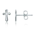thumbnail image 1 of DECADENCE Sterling Silver Polished Cross Stud Earrings for Women | Multiple Styles Created Opal of Cross Stud Earrings | Secure Friction Back Closure | 14k Plated Shiny Classic Earrings, 1 of 5