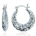 thumbnail image 1 of DECADENCE Sterling Silver Polished Diamond Cut Graduated Hoop Earrings for Women | Round Hoop Earrings | Secure Snap Bar Closure | Shiny Classic Earrings, 1 of 5