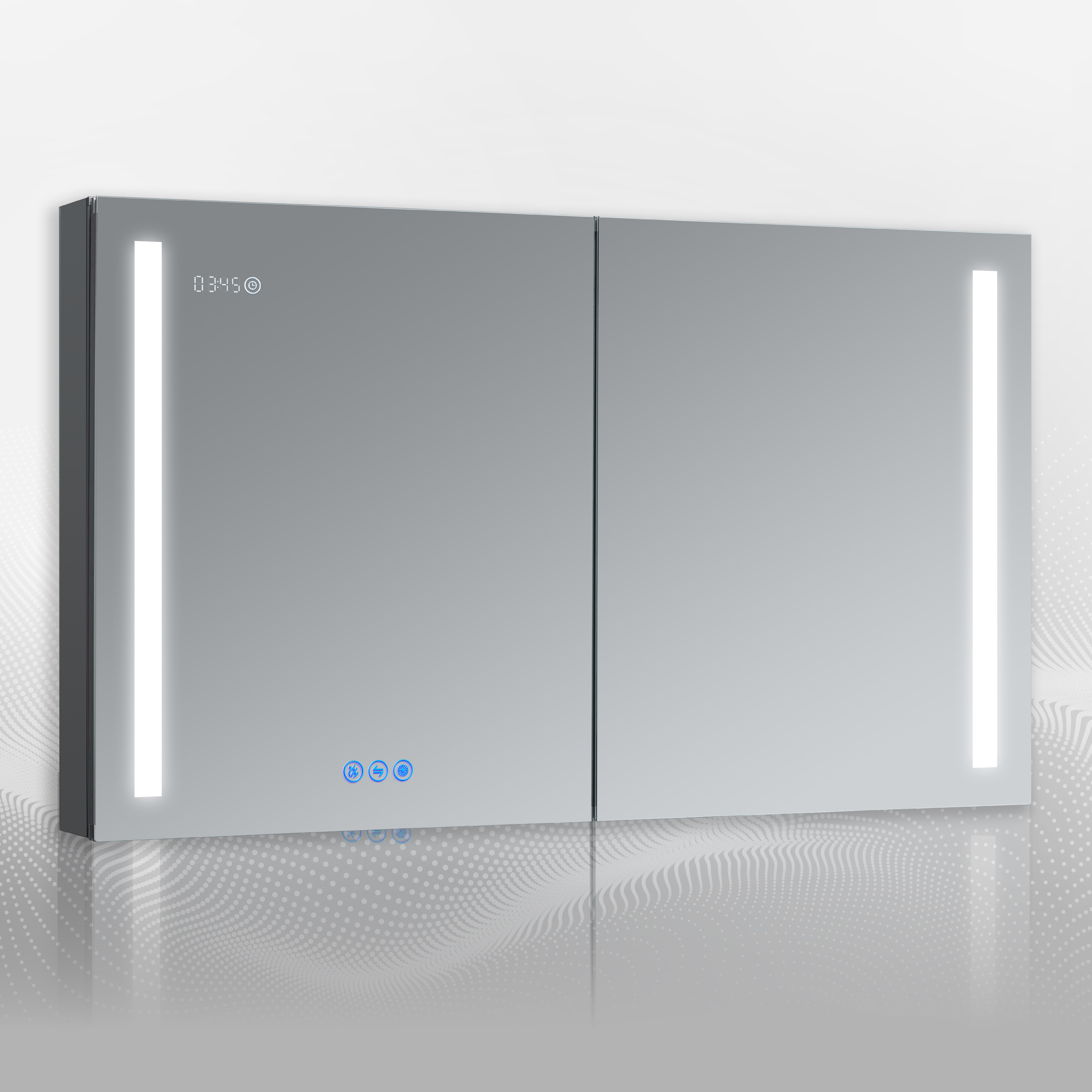 DECADOM LED Medicine with AntiFog, Dimmer, Clock, Room Temp