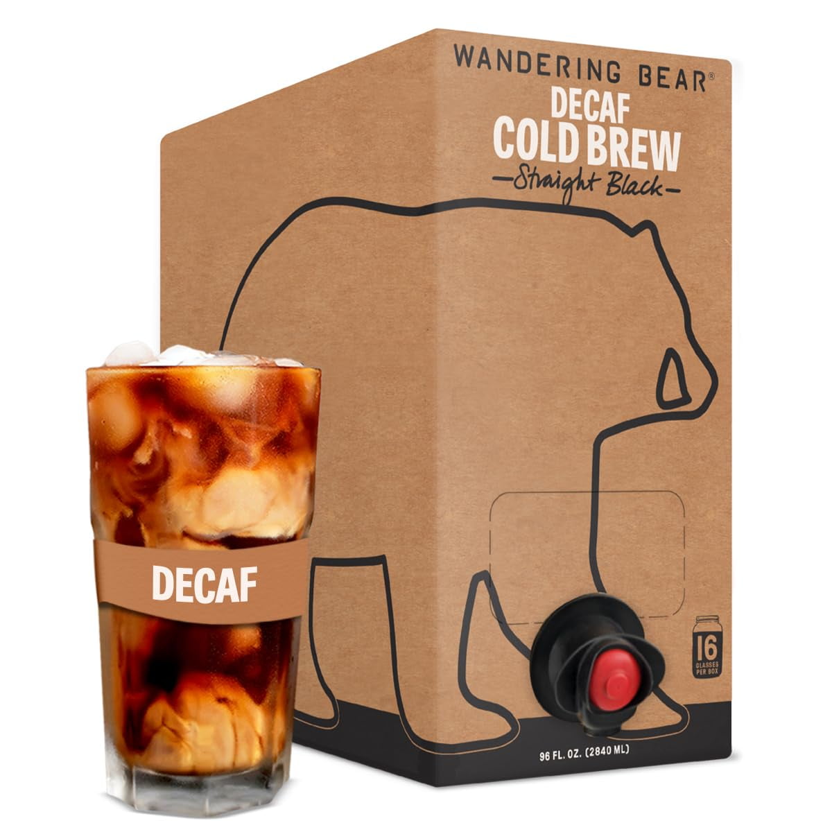 DECAF Cold Brew Coffee On Tap, 96 fl oz Extra Strong, Smooth