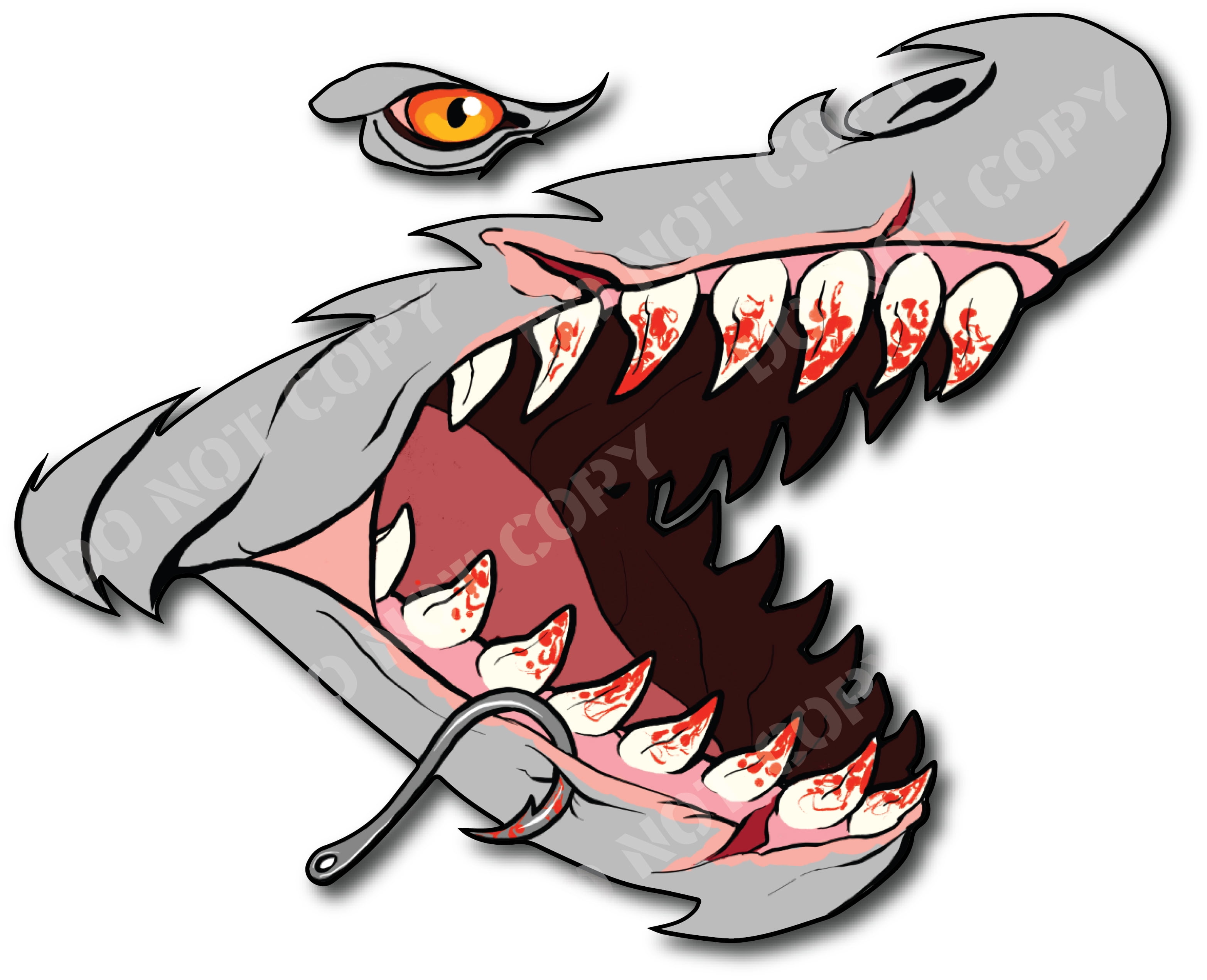 DECALS BY HALEY Shark Teeth Mouth Decal Sticker DIY Funny Graphics  Accessories for Car Kayak Canoe Fishing Boat Truck Jet Ski Hobie Dagger  Ocean Boat