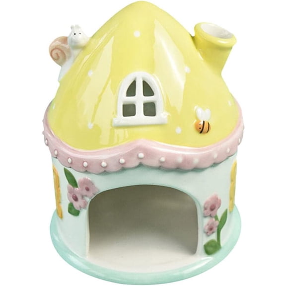 DECHOUS Hamster Mushroom Hideout,Ceramic Castle House Hamster Hide Ceramic Rat Hiding Cabin Houses Cabin Cages for Dwarf Mice Gerbils Small Pet