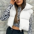 thumbnail image 1 of DECILRO Women'S Winter Crop Vest Lightweight Sleeveless Warm Outerwear Puffer Vest Padded Gilet White Xl, 1 of 7