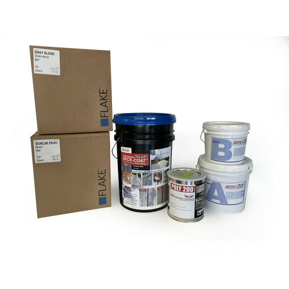 DECK-COAT – High Performance Outdoor DIY Epoxy Coating Kit (Beige Blend), covers up to 250sf, 25x thicker than paint/stain, perfect for wood decks or concrete patios