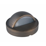 DECK LIGHT D3.375 H2 ANTIQUE BRASS FROSTED GLASS G4 HALOGEN 20WLIGHT SOURCE NOT INCLUDED