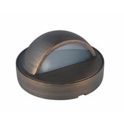 DECK LIGHT D3.375 H2 ANTIQUE BRASS FROSTED GLASS G4 HALOGEN 20WLIGHT SOURCE NOT INCLUDED