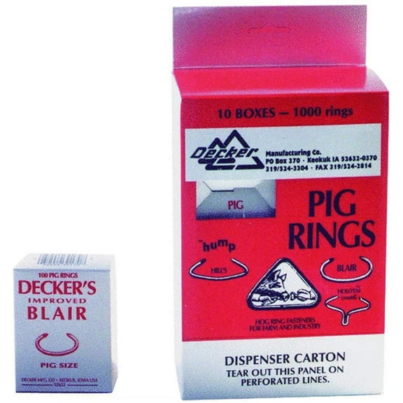 Decker Manufacturing Pig Rings No. 1 - Silver - 100 Pack