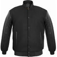 thumbnail image 1 of DECKRA Genuine Leather Sleeve, Wool Blend Letterman Varsity Jacket, Men's, Boys, 1 of 4