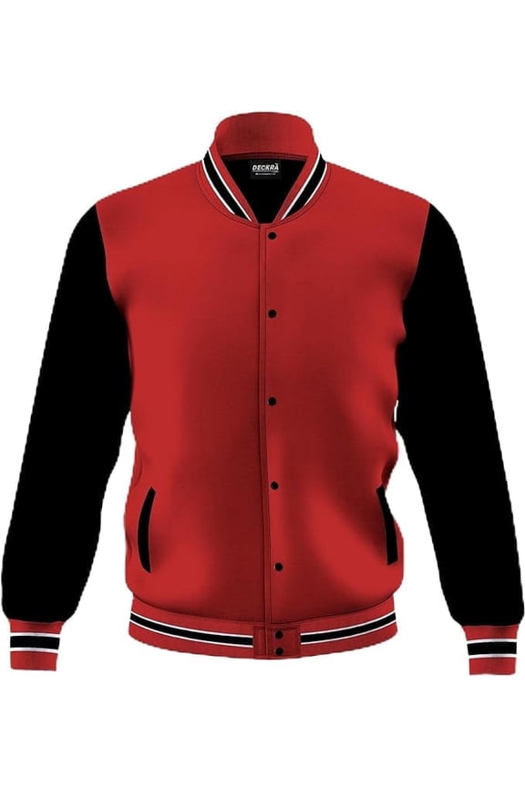 Men's Fashion Varsity Jacket Casual Regular Fit Letterman Baseball Bomber Jackets Fleece