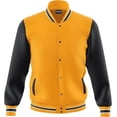 thumbnail image 2 of Deckra Men's Varsity Jacket – Wool & Leather Letterman Hoodie, Stylish College Jacket 2 of 3