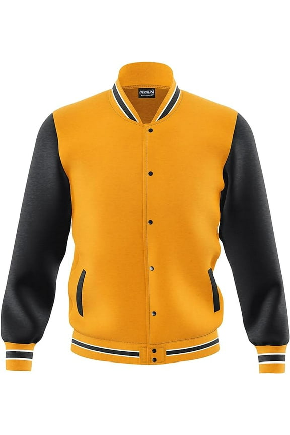 Men's Fashion Varsity Jacket Casual Regular Fit Letterman Baseball Bomber Jackets Fleece