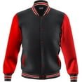 thumbnail image 1 of DECKRA Men's Fashion Varsity Jacket Casual Regular Fit Letterman Baseball Bomber Jackets Fleece, 1 of 2