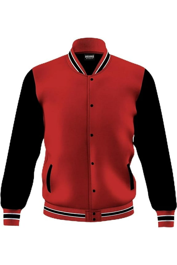 Men's Fashion Varsity Jacket Casual Regular Fit Letterman Baseball Bomber Jackets Fleece