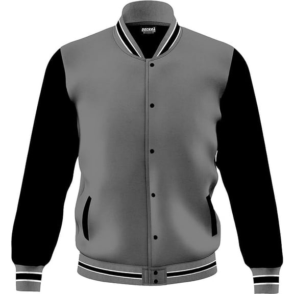 DECKRA Men's Fashion Varsity Jacket Casual Regular Fit Letterman Baseball Bomber Jackets Fleece