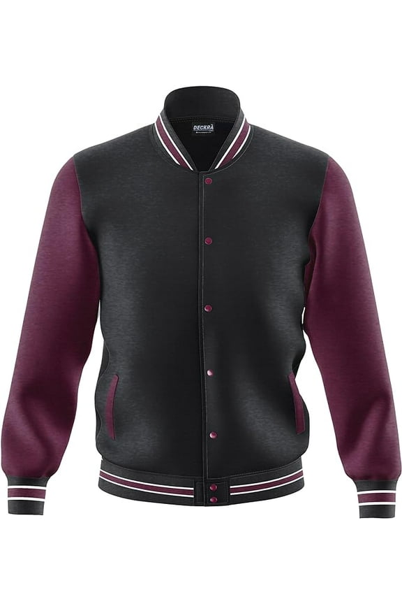 Men's Fashion Varsity Jacket Casual Regular Fit Letterman Baseball Bomber Jackets Fleece