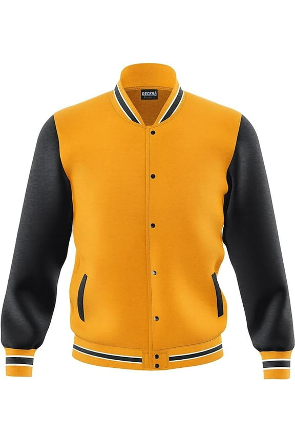 Men's Fashion Varsity Jacket Casual Regular Fit Letterman Baseball Bomber Jackets Fleece