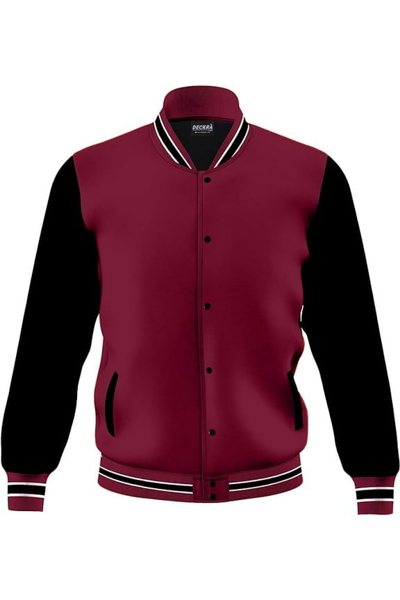 Men's Fashion Varsity Jacket Casual Regular Fit Letterman Baseball Bomber Jackets Fleece